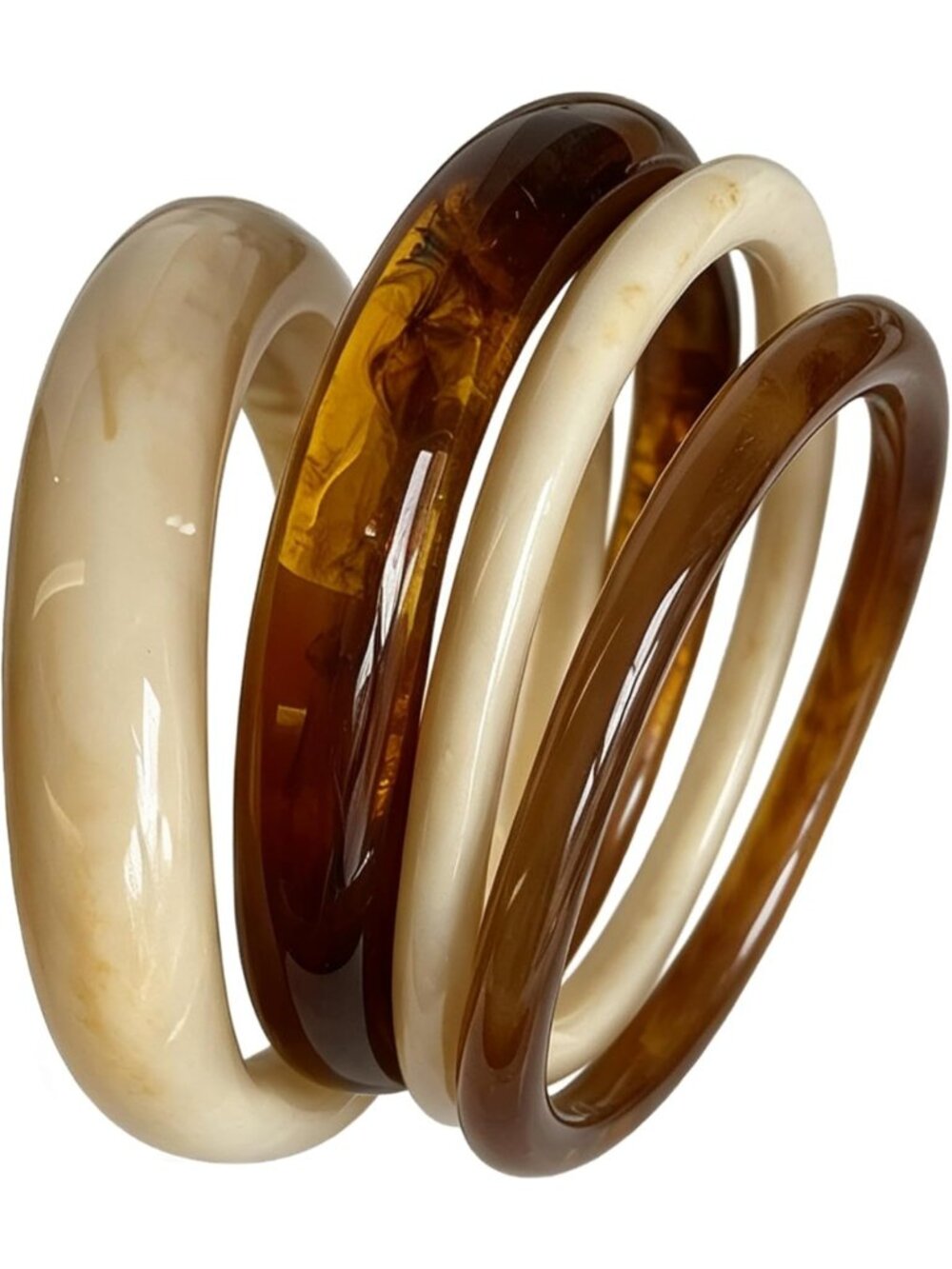 Chunky Acrylic Bangles Set for Women | Irregular Geometric Resin Bracelets